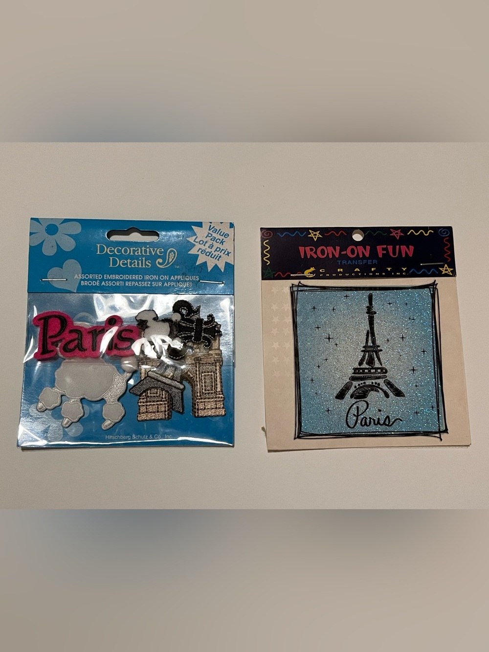 NWT PARIS THEMED IRON ON APPLIQUÉS/ TRANSFER.